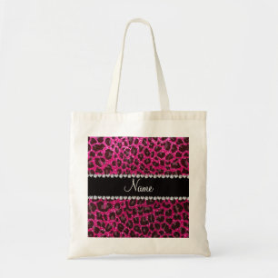 Glitterleopardneondruck des heißen Rosas des Tragetasche