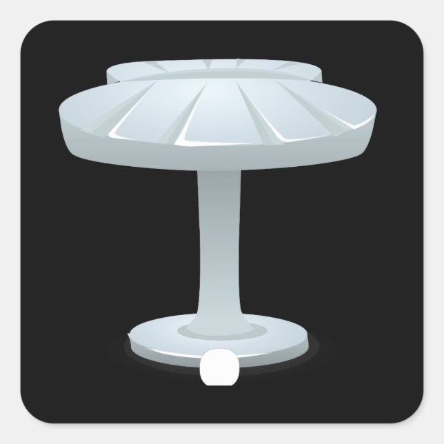 Glittermöbel - Seitentisch für die Muschel Quadratischer Aufkleber (Vorderseite)