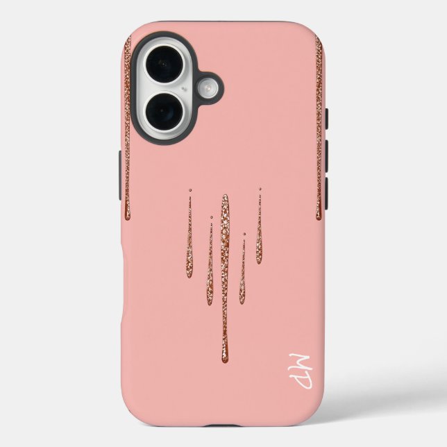 Glitternde Tropfen im rosa Hintergrund Case-Mate iPhone Hülle (Rückseite)