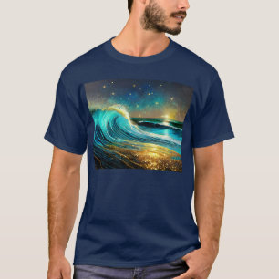 Glitternde unterschiedliche Ozeanwellen T-Shirt