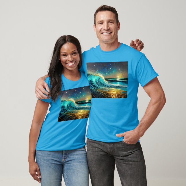 Glitternde unterschiedliche Ozeanwellen T-Shirt (Unisex)
