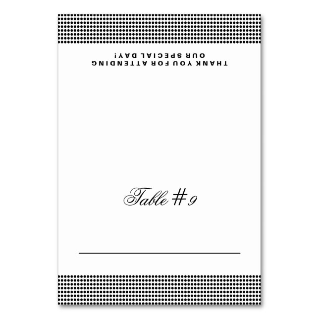 Glitterne geklappte Platzkarte Tischnummer (Vorderseite)