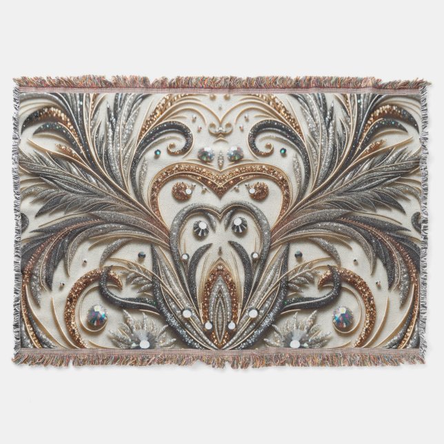 Glitternes Blumenmuster mit Edelstein Decke (Vorderseite)