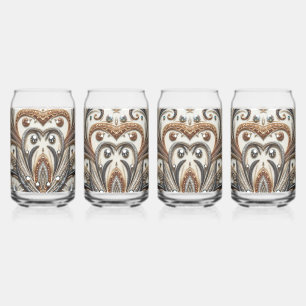 Glitternes Blumenmuster mit Edelstein Dosenglas