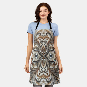 Glitternes Blumenmuster mit Edelstein Schürze