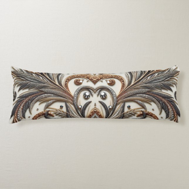 Glitternes Blumenmuster mit Edelstein Seitenschläferkissen (Vorderseite)