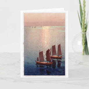 Glitternmeer, Hiroshi Yoshida, Holzschnitt Karte