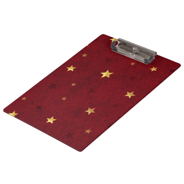 Glitternstars Royal Red Klemmbrett (Schrägansicht)