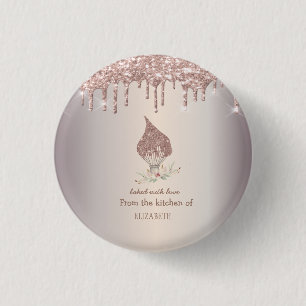 Glitterquaste Rose Gold Glittertropfen Bäckerei Button