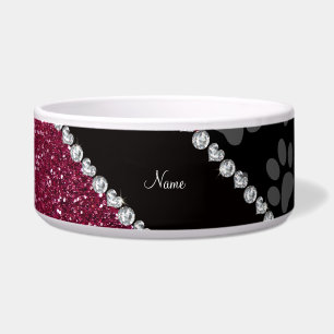 Glitterschwarztatzen der personalisierten napf
