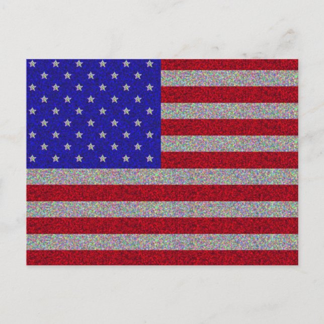 Glittery American Flag Postkarte (Vorderseite)