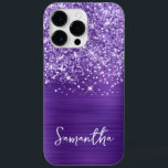 Glittery Amethyst Lila Glam Name Case-Mate iPhone 14 Pro Max Hülle<br><div class="desc">Passen Sie das moderne handgeschriebene Skript an,  um Ihren eigenen Fall zu erstellen. Fügen Sie ein Monogramm Initial hinzu,  um eine erste Kombination aus Vornamen zu erstellen. Mädchen Imitate lila Glitzer und gebürstete Amethyste Metal-Folie digitale Kunst drucken wie ein Foto.</div>