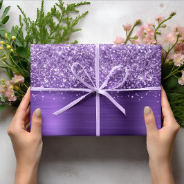 Glittery Amethyst Lila Imitate Foil Geschenkpapier Set