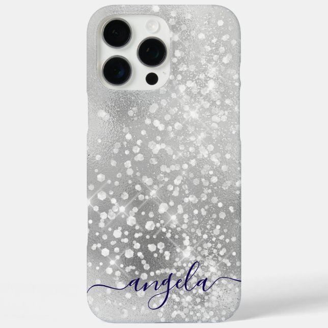 Glittery Bale Silver Glam Signature Case-Mate iPhone Hülle (Rückseite)