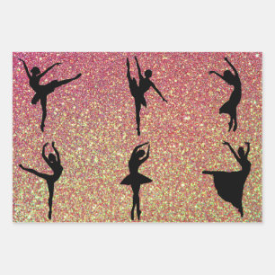 Glittery Ballet Dance Ballerina Dancer Geschenkpapier Set