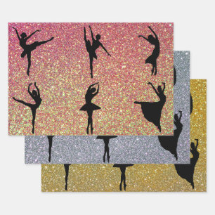 Glittery Ballet Dance Ballerina Dancer Geschenkpapier Set