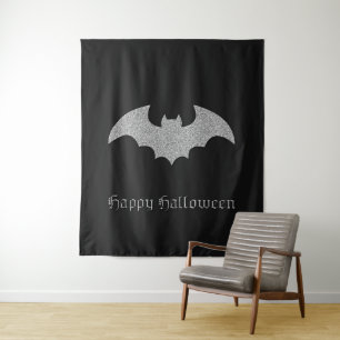 Glittery Bat Halloween Foto Hintergrund Wandteppich
