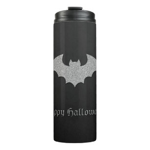 Glittery Bat Halloween Thermosbecher