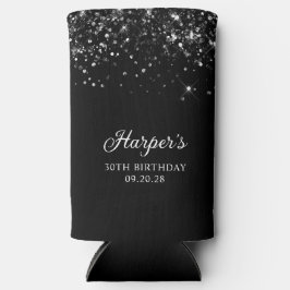 Glittery Black 30. Geburtstag Selters Dosenkühler