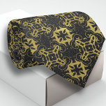 Glittery Black Imitats Gold Metallic Damask Muster Krawatte<br><div class="desc">Elegant und Ordy Neck Design Featuring Subgold Damask Pattern Wir haben Black Glitter Background.</div>