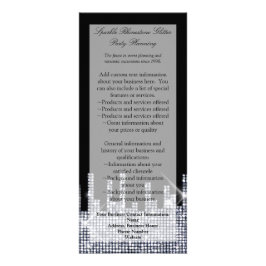 Glittery Black/Silver Glamour Elegantes Programm/ Werbekarte