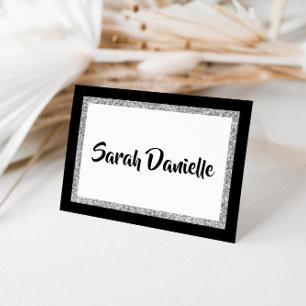 Glittery Black & Silver Vielen Dank, dass Sie sich Dankeskarte