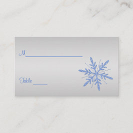 Glittery Blue Snowflakes Placecards Platzkarte