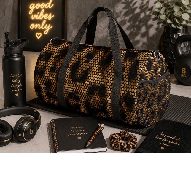 Glittery Brown Leopard Muster Duffle Bag (Von Creator hochgeladen)