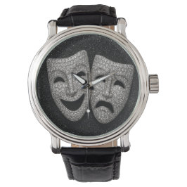 Glittery Comedy & Tragedy Drama Mask Armbanduhr