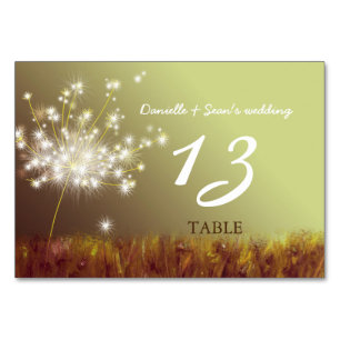 Glittery Dandelion Boho Wedding Tischnummern