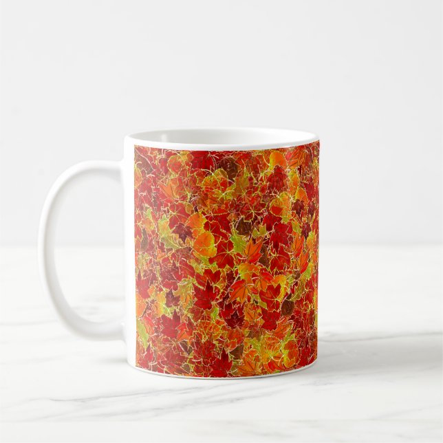 Glittery Fall Maple Blätter Kaffeetasse (Links)