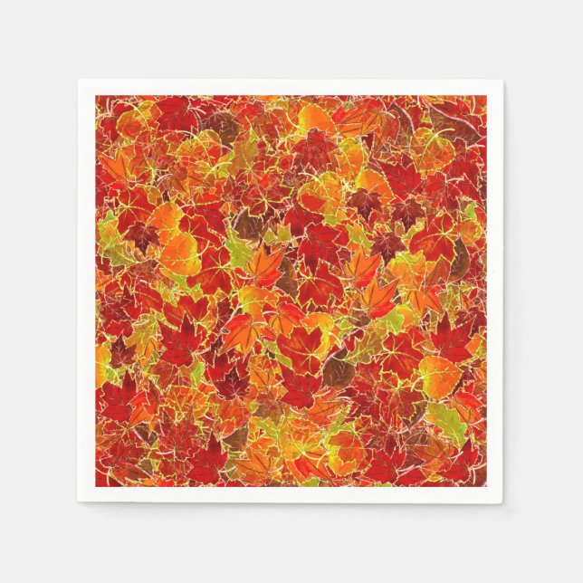 Glittery Fall Maple Blätter Serviette (Vorderseite)