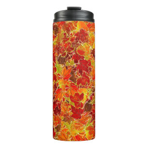 Glittery Fall Maple Blätter Thermosbecher