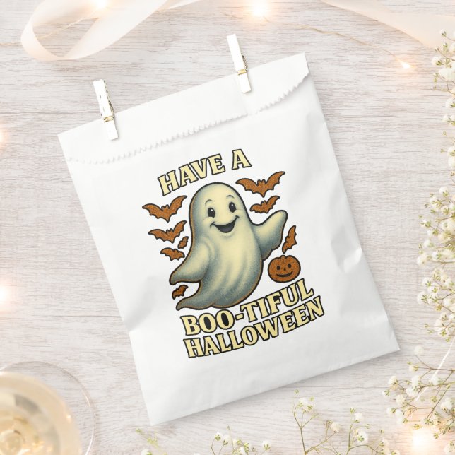 Glittery Ghost "Haben Sie ein boo-schönes Hallowee Geschenktütchen (Ausgeschnitten)