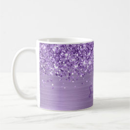 Glittery Glam Royal Lila Name Kaffeetasse