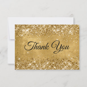 Glittery Gold 50. Geburtstag Dankeskarte