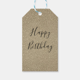 Glittery Gold Black Golden Happy Geburtstag Funkel Geschenkanhänger