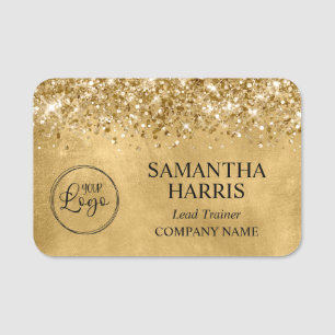 Glittery Gold Business Logo Company Namensschild