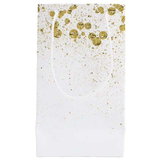 Glittery Gold Confetti Kleine Geschenktüte (Vorderseite)