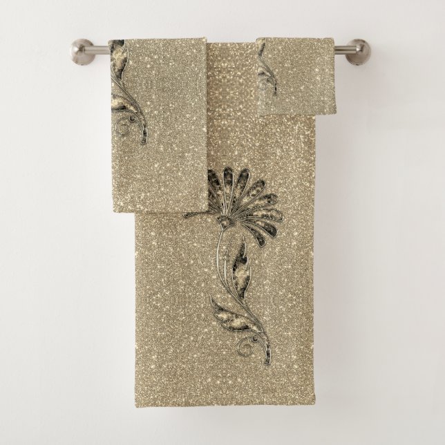 Glittery Gold Elegante Badhandtuch Set (Insitu)