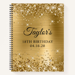 Glittery Gold Foil 18. Geburtstag Notizbuch