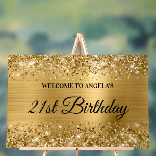 Glittery Gold Foil 21. Geburtstag Willkommen Acrylschild