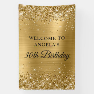 Glittery Gold Foil 30. Geburtstag Vertikal Banner