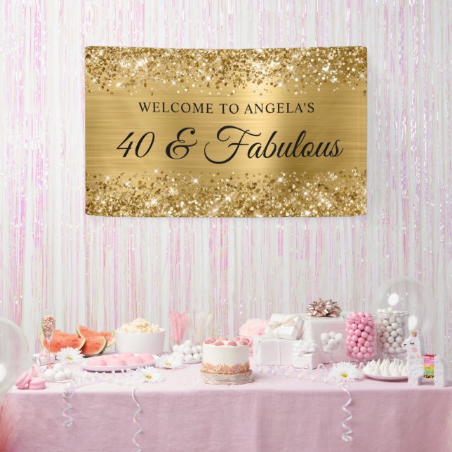Glittery Gold Foil 40 & Fantastische Begrüßung Banner (Party)