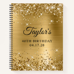 Glittery Gold Foil 40. Geburtstag Notizbuch