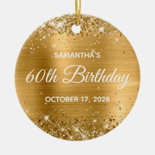 Glittery Gold Foil 60. Geburtstag Keramik Ornament