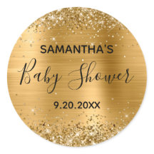 Glittery Gold Foil Babydusche