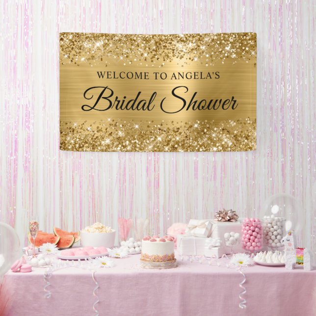Glittery Gold Foil Brautparty Willkommen Banner (Party)