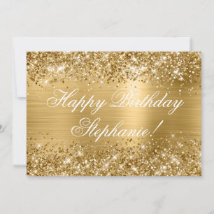 Glittery Gold Foil Extravagant Happy Birthday Karte