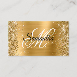 Glittery Gold Foil Extravagant Monogram Online Pro Visitenkarte